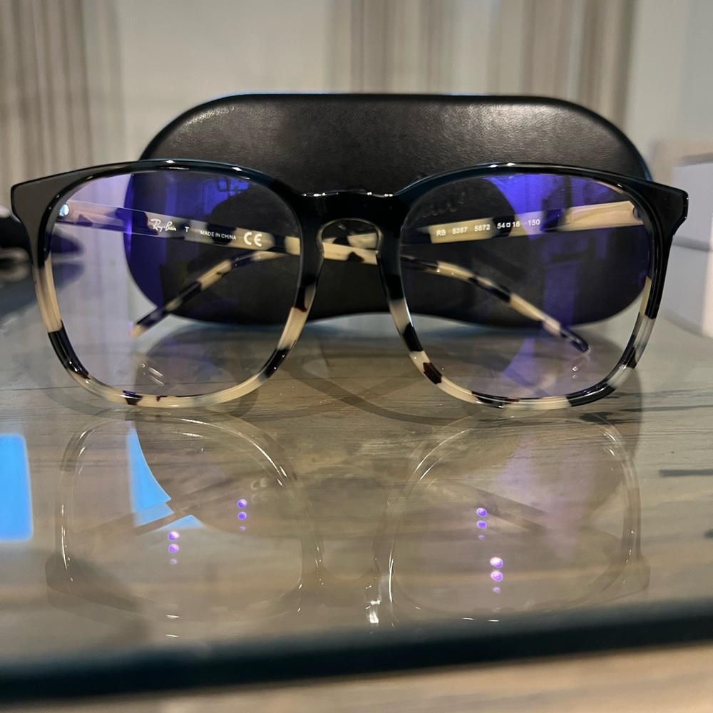 Ray-Ban Black and Cream Eyeglasses